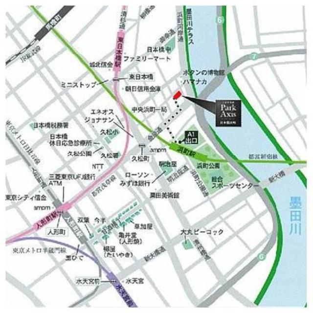 パークアクシス日本橋浜町の地図