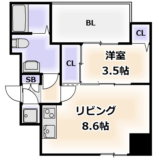 【間取り】 | レジュールアッシュ難波MINAMIⅢ