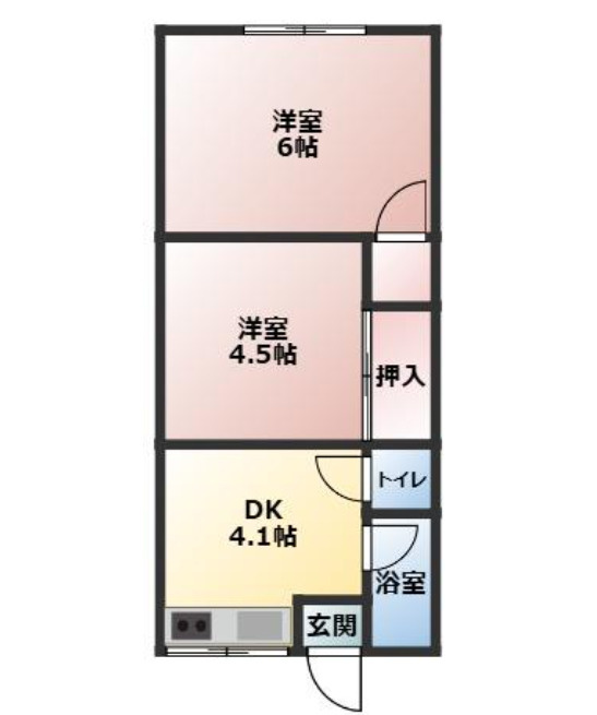 神戸市北区　一棟収益アパート　大池かおり荘の間取り