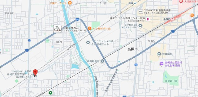 稲荷の森ハイツの地図