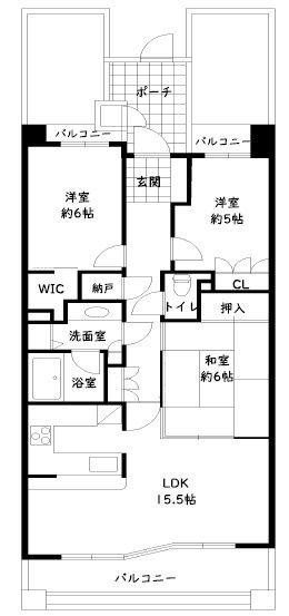 御影山手シティハウスの間取り
