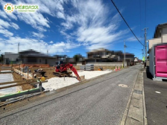 野田市中野台01期　新築戸建　1号棟の前面道路含む現地写真|接道：北東側約3.6ｍ市道