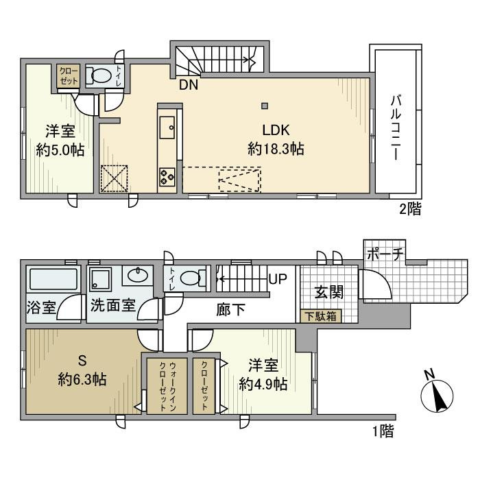 上荻戸建の間取り