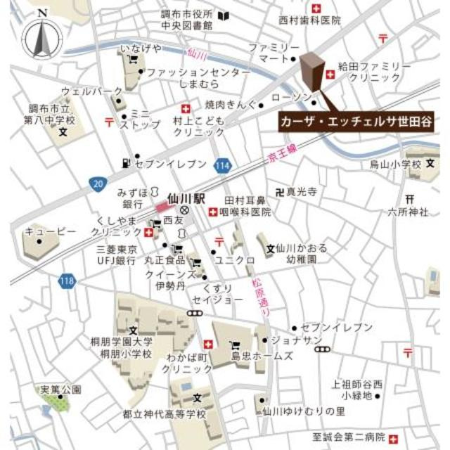 カーザ・エッチェルサ世田谷の地図