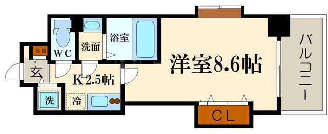ラグゼ玉造Ⅲの間取り