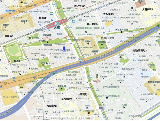 神戸市灘区大石北町　中古戸建の地図