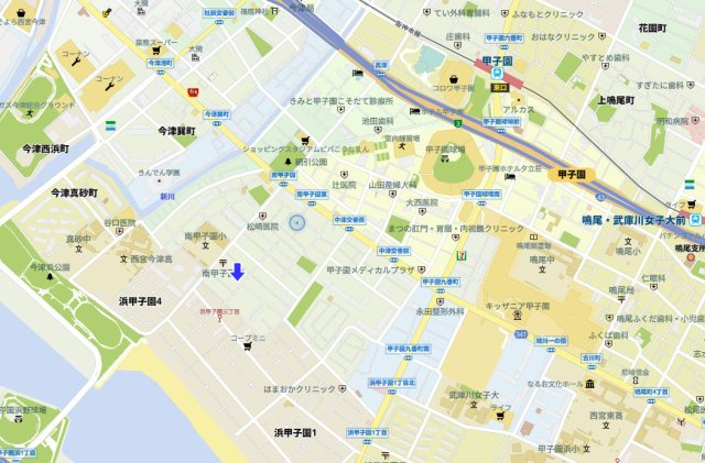 西宮市南甲子園2丁目　新築戸建の地図