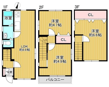 神戸市灘区岩屋中町1丁目　中古戸建の間取り|阪神西灘駅徒歩4分！