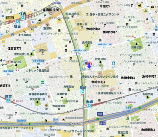 グランドハイツ魚崎の地図