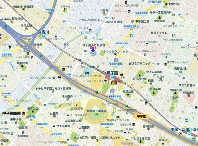 ファミール甲子園浦風町の地図