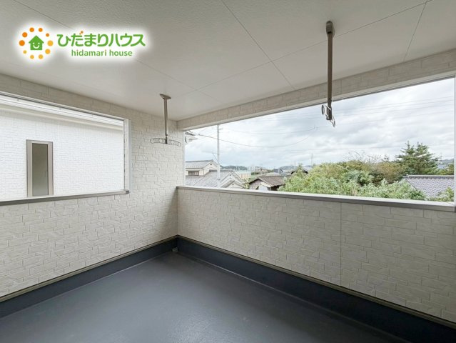 いわき市錦町第33　新築戸建　2号棟のバルコニー|広々としたバルコニー。お洗濯物もぜーんぶ干せちゃいます！！