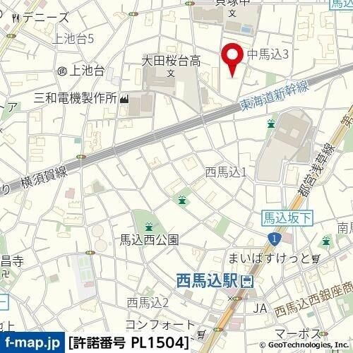 ヴォーガコルテ西馬込アジールコートの地図