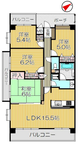 藤和シティホームズ西宮東町の間取り|カウンターキッチン