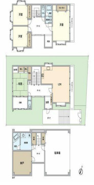 西宮市苦楽園二番町　中古戸建の間取り|広々とした4SLDK