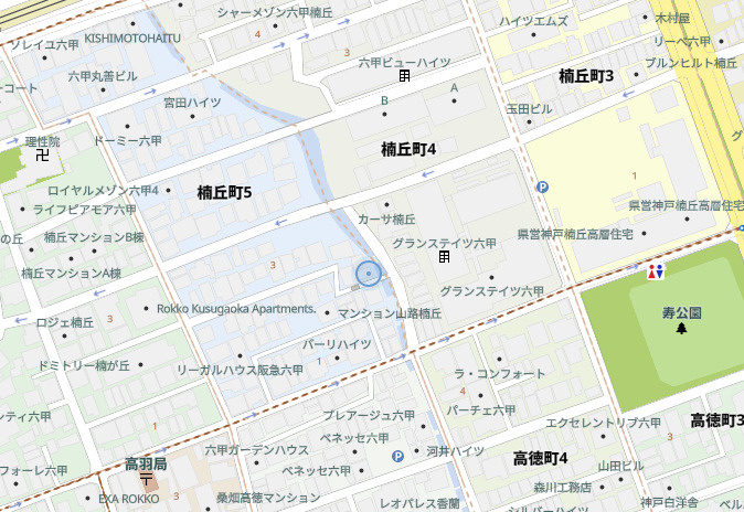 神戸市灘区楠丘町5丁目　中古戸建の地図