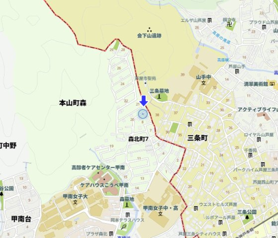 神戸市東灘区森北町7丁目　中古戸建の地図
