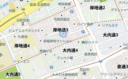 神戸市灘区岸地通3丁目　新築戸建の地図