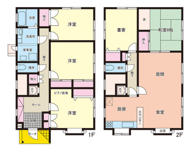 西宮市神園町　中古戸建の間取り|車2台駐車可能です