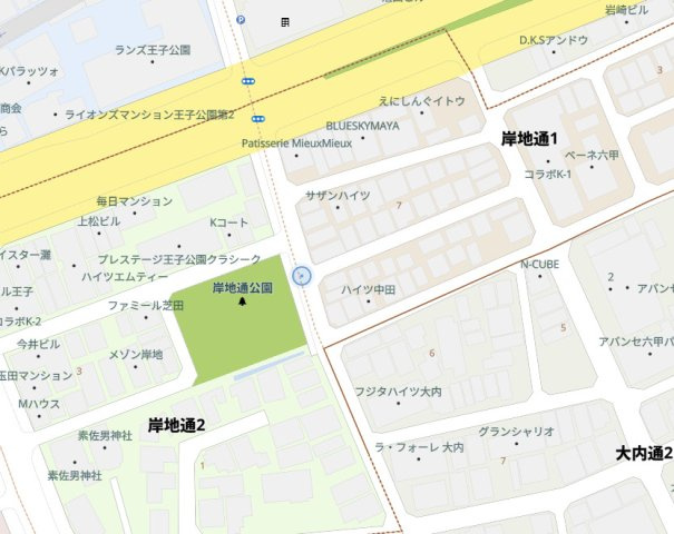 神戸市灘区岸地通1丁目　中古戸建の地図