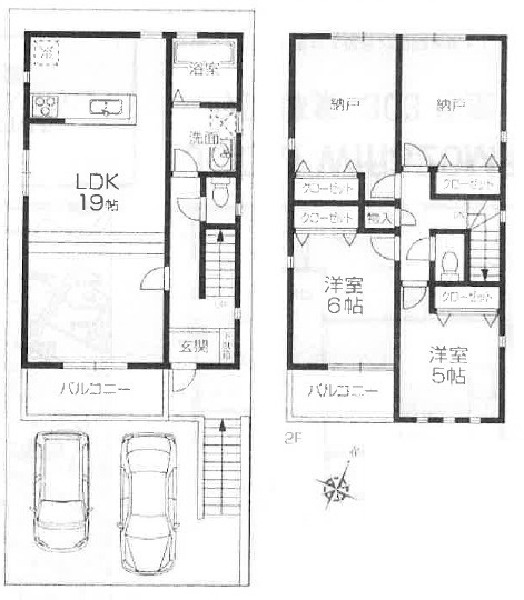 神戸市灘区上野通3丁目　新築戸建　B号地の間取り|19帖以上の広さのLDK