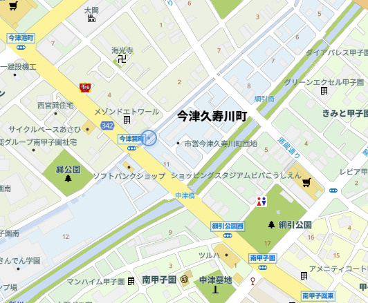 西宮市今津久寿川町　新築戸建の地図