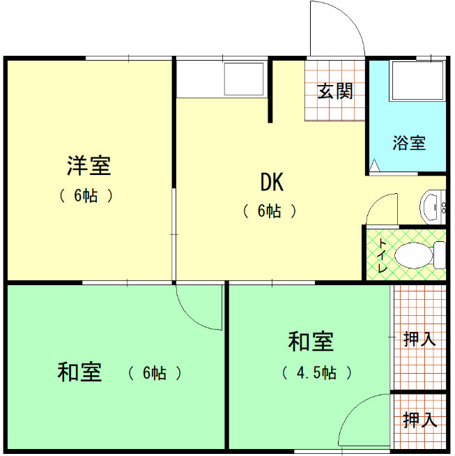 北九州市若松区　3棟一括アパートの間取り