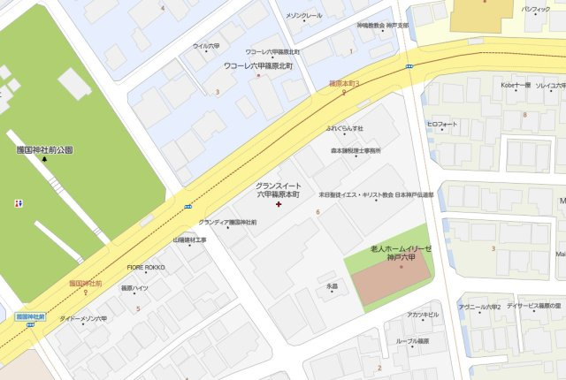 グランスイート六甲篠原本町の地図