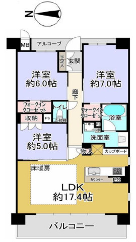 リビオ六甲THE・HILLSの間取り|バルコニーからは神戸の山々を一望できます！
