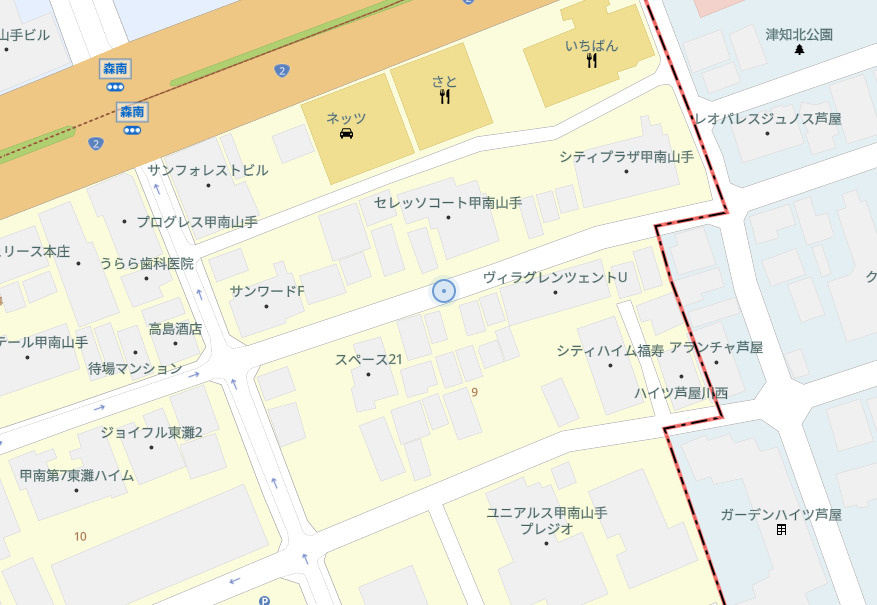 神戸市東灘区本庄町1丁目　中古戸建の地図