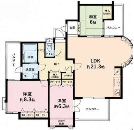 パレロワイヤル岡本の間取り