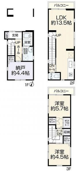 神戸市東灘区魚崎北町8丁目 中古戸建の間取り|駐車スペース1台分完備！床暖房＆浴室乾燥付！