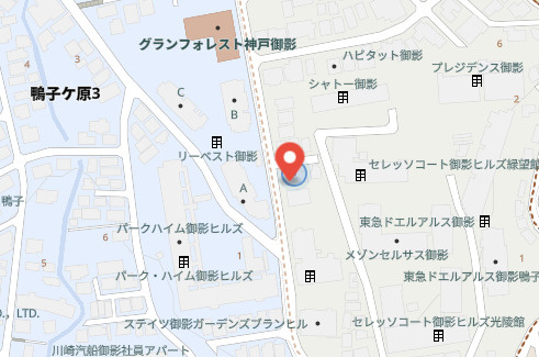 神戸市東灘区鴨子ヶ原2丁目　中古戸建の地図