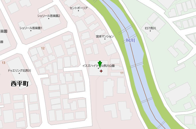 イスズハイツベル夙川公園の地図