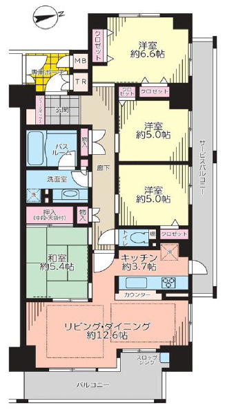 グレイスビュー六甲山手の間取り