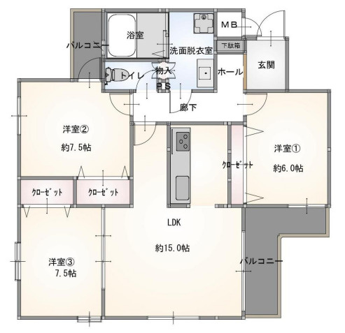 ヴェルドール住吉川の間取り