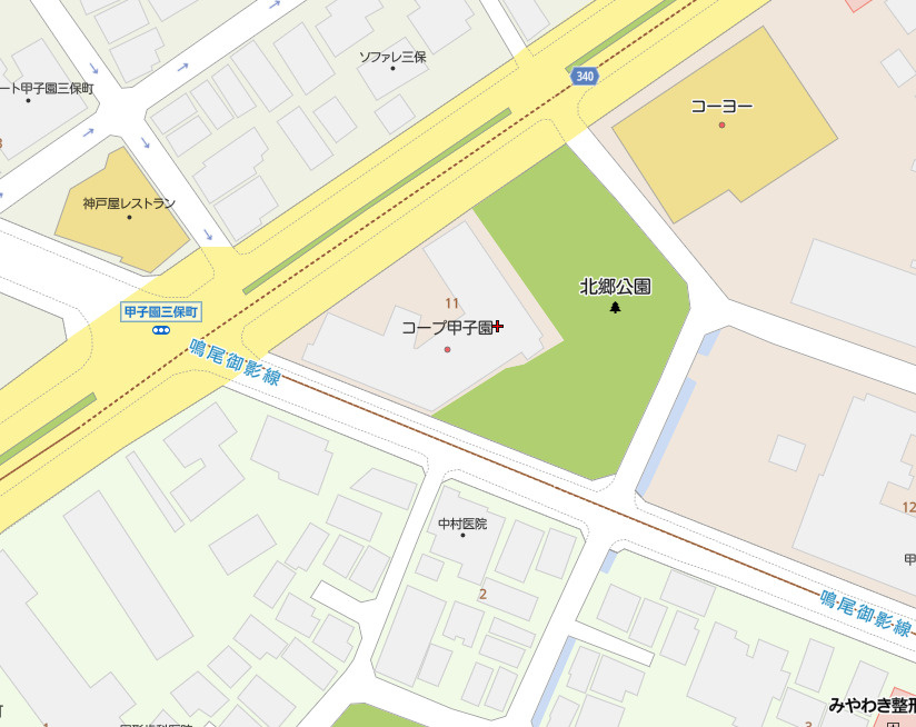 コープ甲子園の地図