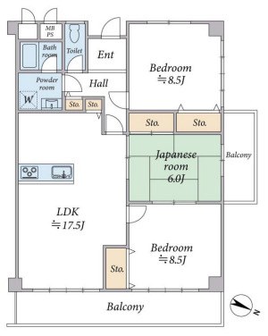 住吉川ハイツの間取り