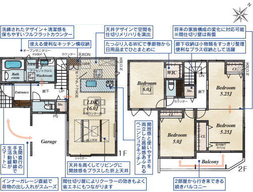 西宮市浜甲子園2丁目　新築戸建　1号棟の間取り|カウンターキッチン