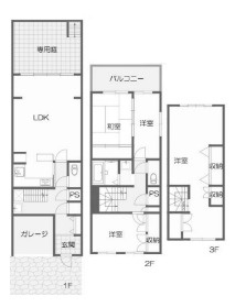 神戸市東灘区御影山手6丁目　中古戸建の間取り
