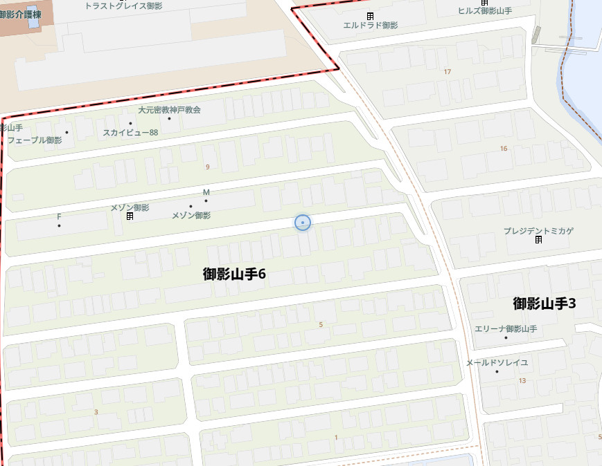 神戸市東灘区御影山手6丁目　中古戸建の地図