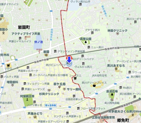 夙川ビューハイツB棟の地図