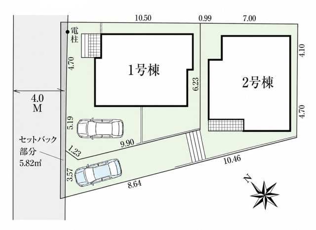 昭島市緑町2丁目　新築戸建全2棟の区画図