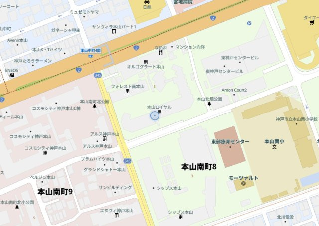 本山ロイヤルマンションの地図
