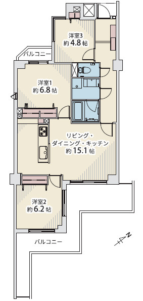 本山ロイヤルマンションの間取り|3沿線利用可能！通勤通学至便です！