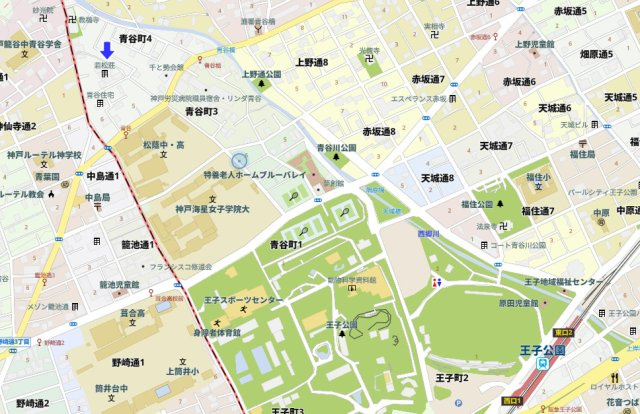 神戸市灘区青谷町4丁目　中古戸建の地図