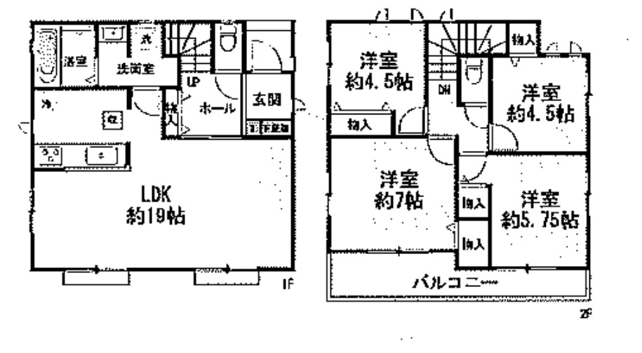 三田市加茂　売土地の土地図＋建物プラン例