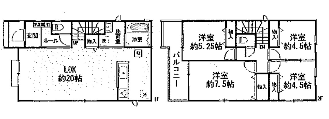 三田市加茂　売土地の土地図＋建物プラン例