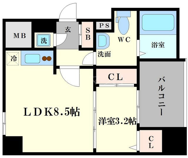 レジュールアッシュ難波南Ⅲの間取り