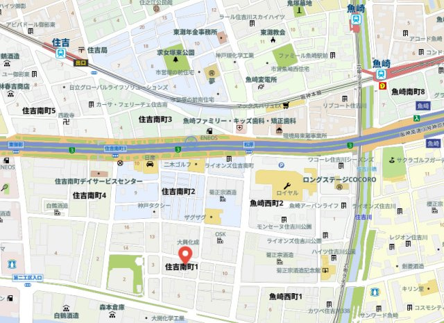 ラ・ファミーユ住吉の地図