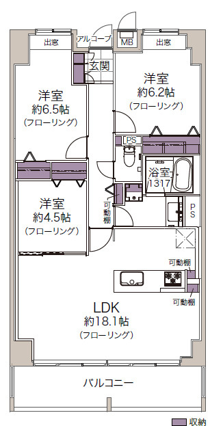 ジークレフ六甲の丘Ｄ棟の間取り